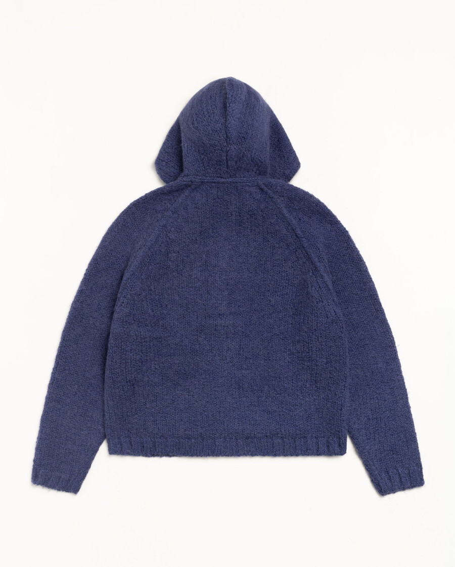 sweat à capuche zippé en grosse maille