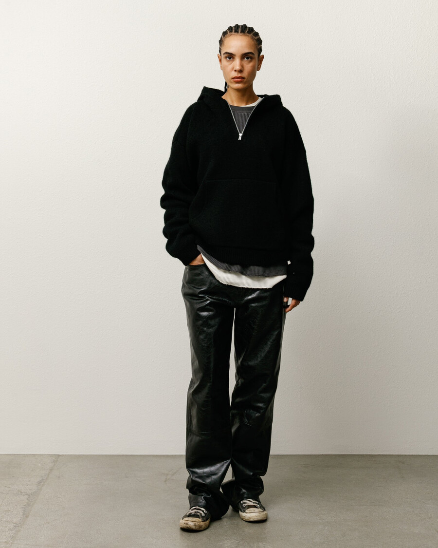 pantalon classique en cuir