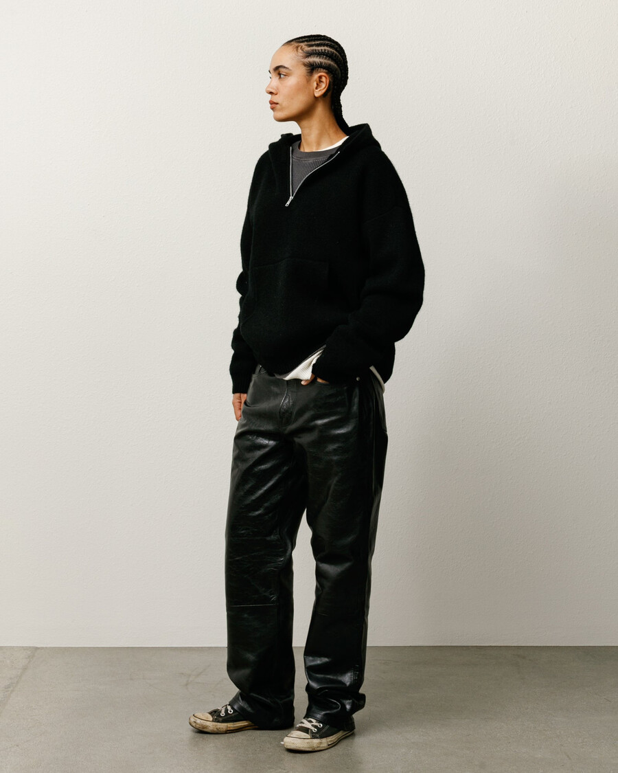 pantalon classique en cuir