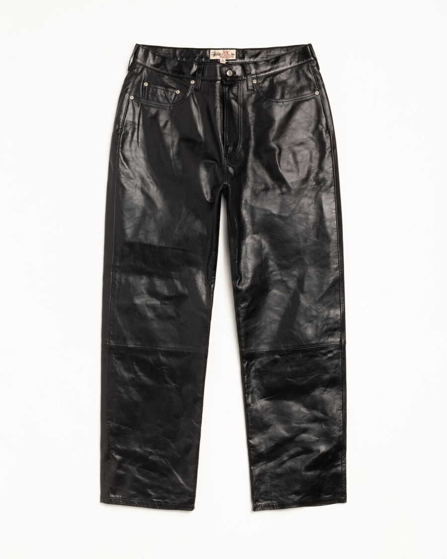 pantalon classique en cuir