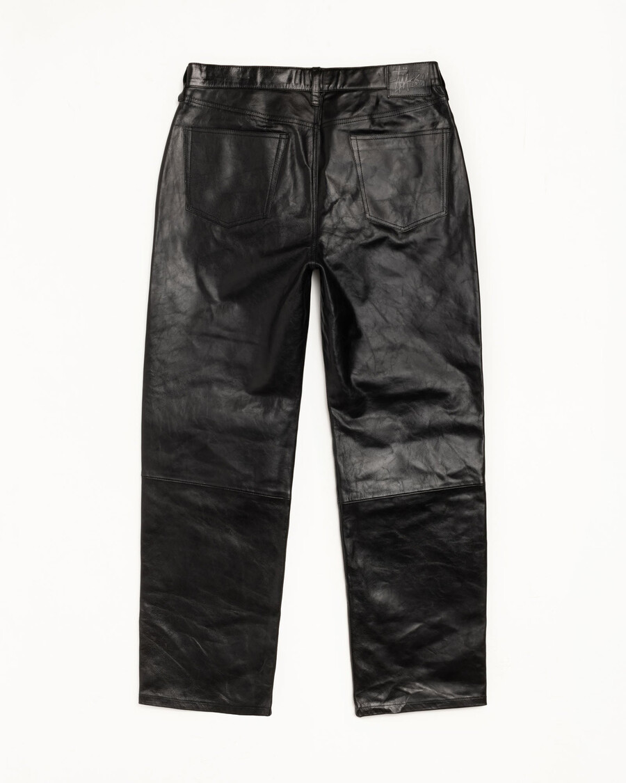 pantalon classique en cuir